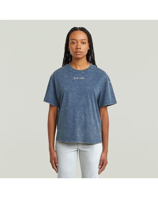 G-Star Blue Washed G-Script T-Shirt
