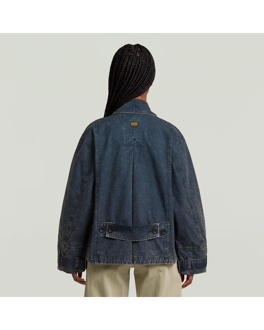 G-Star Oversized Short Trenchcoat in het Blue