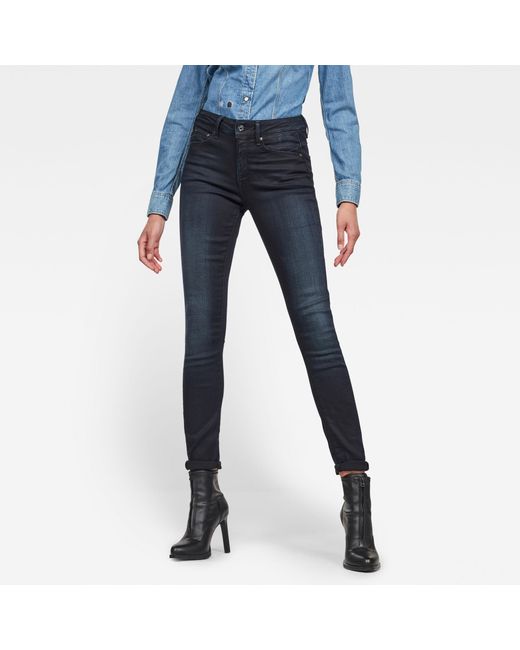 G-Star RAW 3301 High Waist Skinny Jeans in het Blauw | Lyst NL