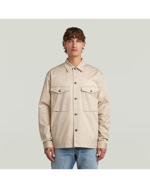 G-Star Core Lightweight Overshirt in het Natural voor heren