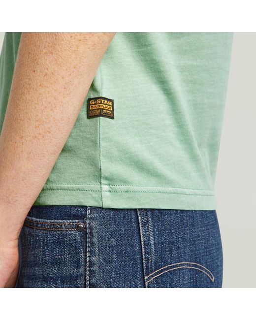 G-Star Green Overdyed Front Seam T-Shirt