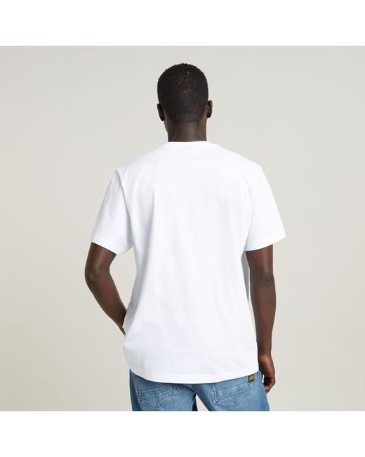 G-Star RAW Rhino Cartoon Loose T-Shirt in White für Herren