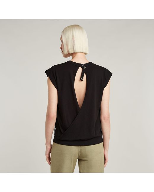 G-Star Open Back Loose Sleeveless Top in het Black
