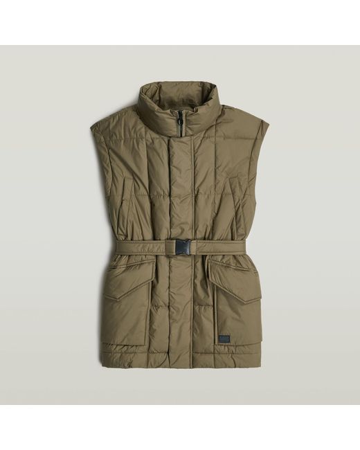 Veste Sans Manches Belted Padded G-Star en coloris Green
