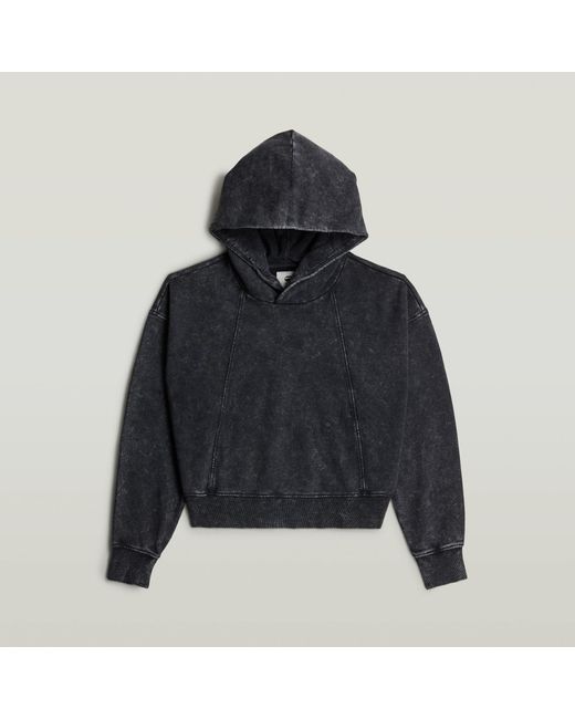 G-Star Black Washed A Line Script Hoodie Sweater