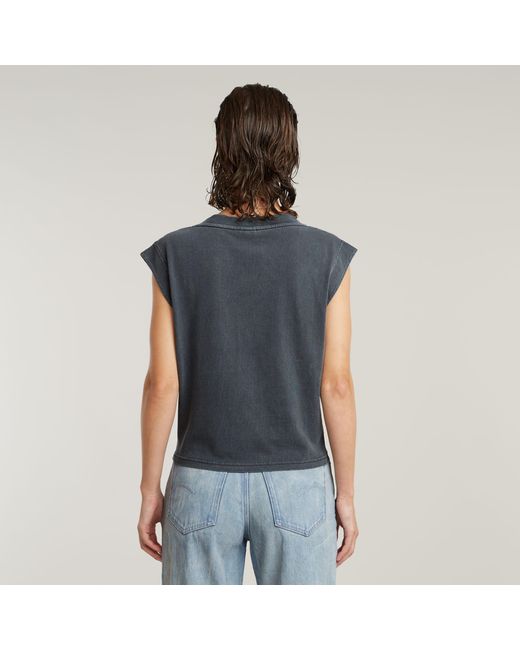 G-Star Mini G-Script Logo Overdyed Top in het Blue