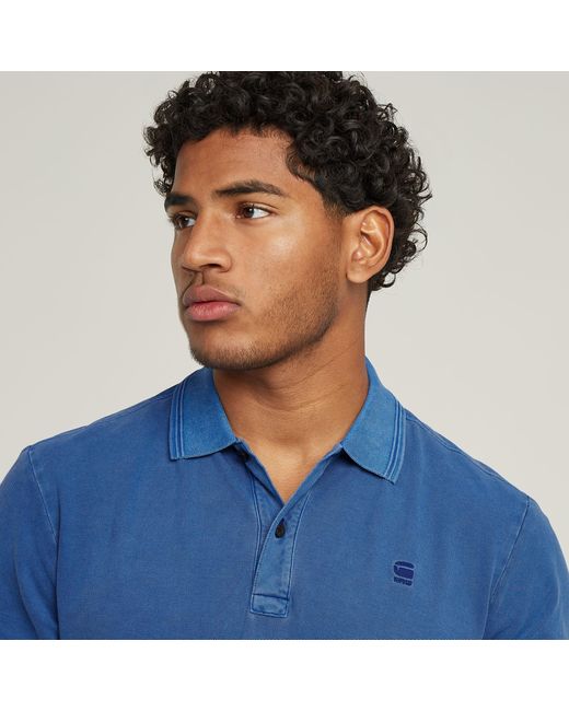 G-Star Dunda Overdyed Slim Poloshirt in Blue für Herren