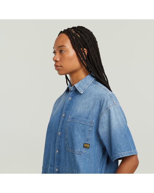 G-Star Relaxed Drawcord Jurk in het Blue