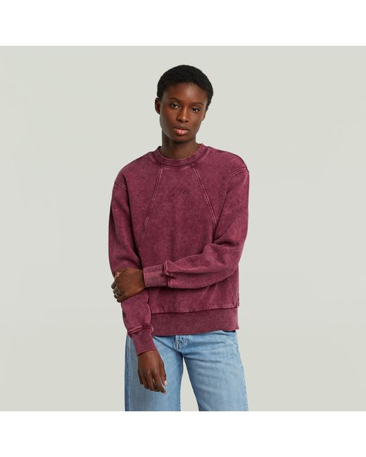 G-Star Washed A-Line Script Sweater in het Red