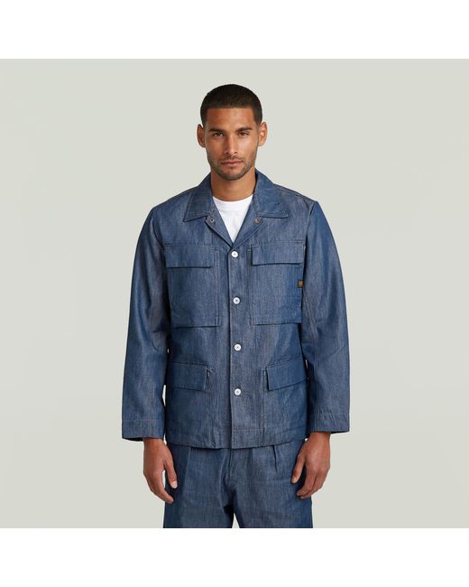G-Star 4 Pocket Overshirt in Blue für Herren
