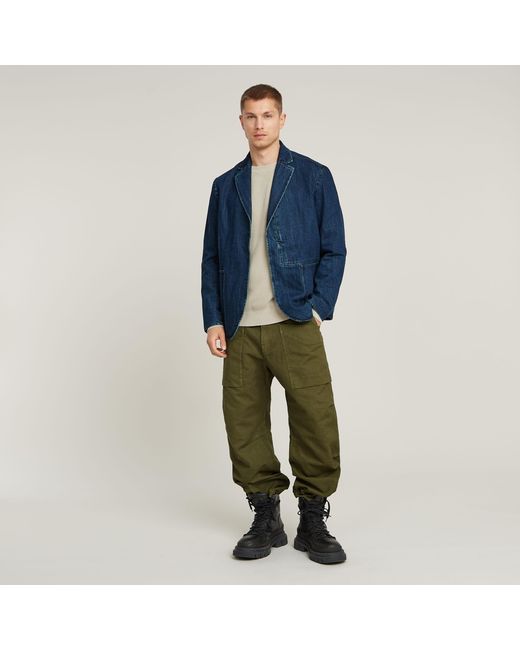 G-Star Green Fatigue Relaxed Tapered Pants for men