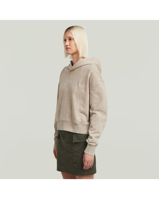 G-Star Natural Washed A Line Script Hoodie Sweater