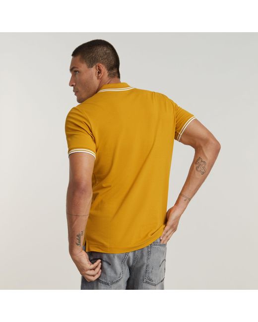 G-Star RAW Dunda Slim Stripe Poloshirt in Yellow für Herren