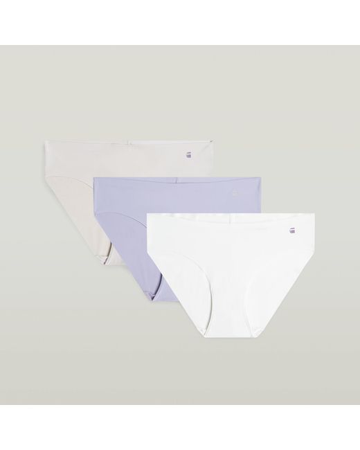 G-Star White Hipster No Vpl Brief 3-Pack