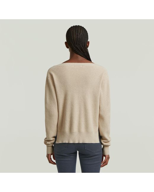 Pull Boxy V-Neck G-Star en coloris Natural
