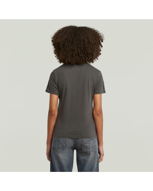 G-Star Black Overdyed Front Seam T-Shirt