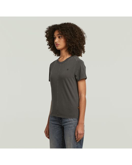 G-Star Black Overdyed Front Seam T-Shirt