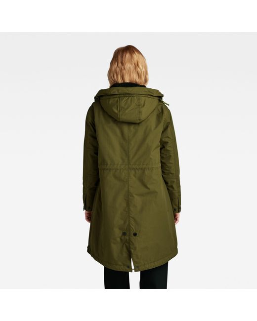 G Star RAW Hooded Fishtail Parka in Gr n Lyst DE