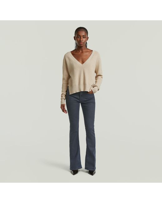 Pull Boxy V-Neck G-Star en coloris Natural