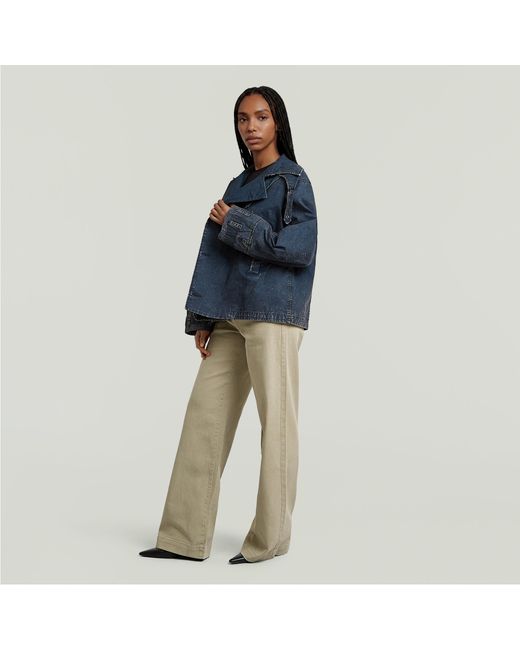 G-Star Oversized Short Trenchcoat in het Blue