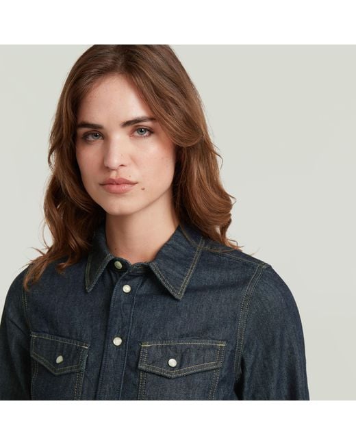 G-Star Blue Kick Slim Hemd