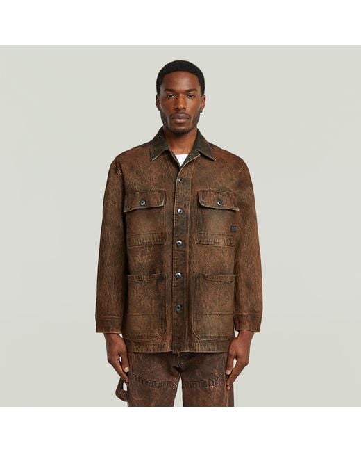 G-Star Brown Chore Jacket for men