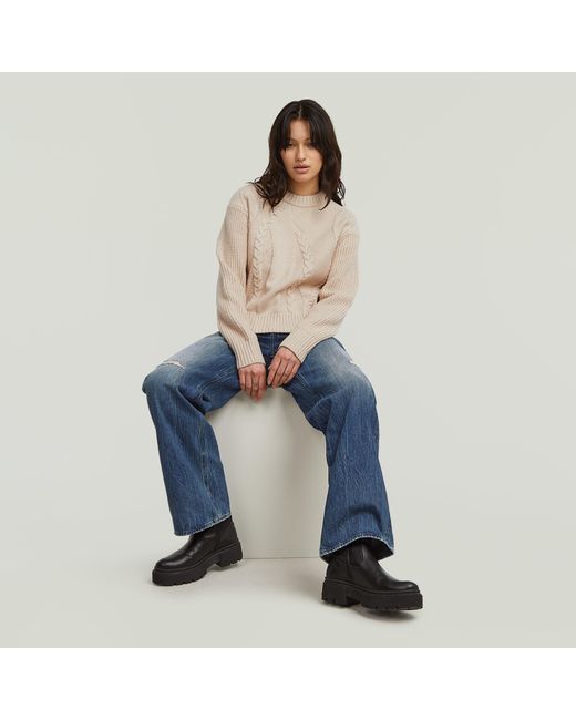 Pull Big Cable Knit G-Star en coloris Natural