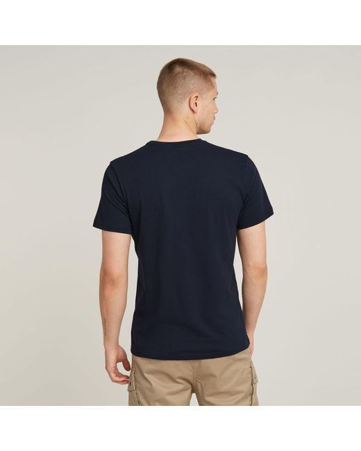 G-Star RAW Base V-Neck T-Shirt in Blue für Herren