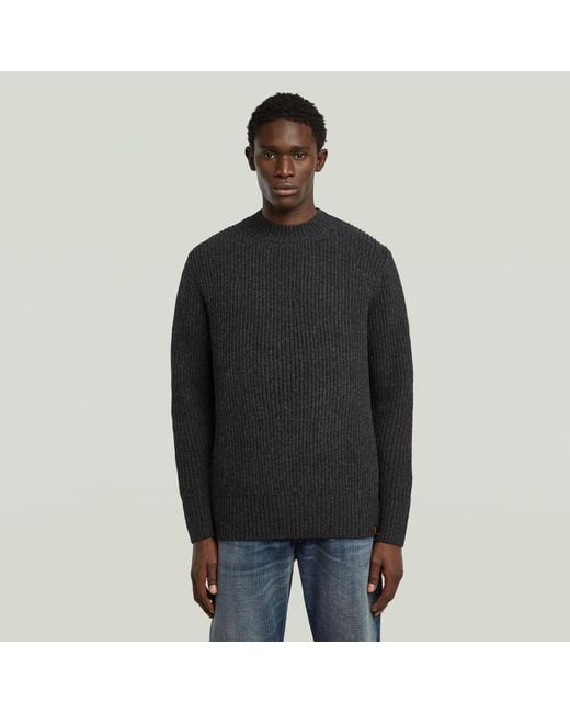 G-Star Black Essential Ribbed Knit for men
