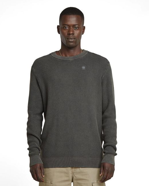 G-Star Black Serrated Knitted Sweater for men