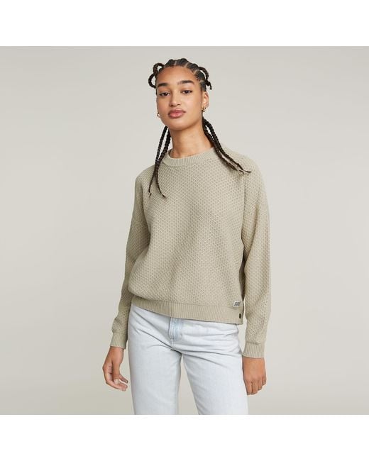 G-Star Natural Overdyed Structure Knitted Sweater