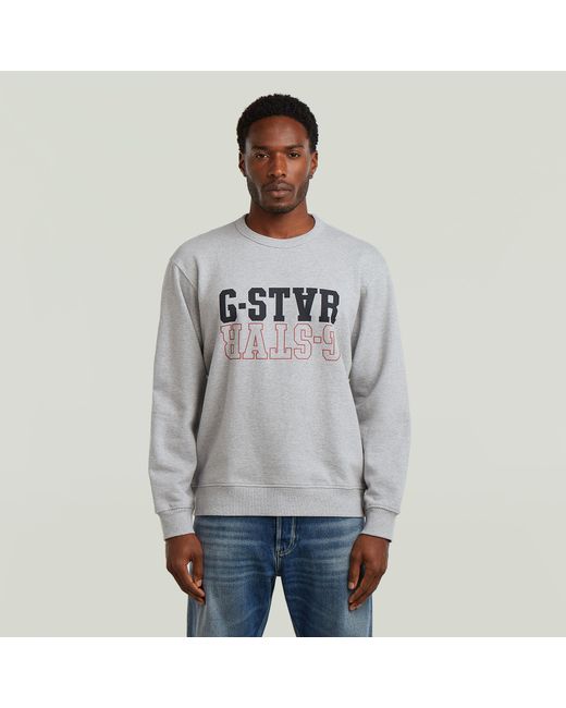 G-Star Gray Logo Sweater for men