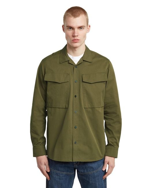 G-Star Green Cargo Pocket Regular Shirt for men