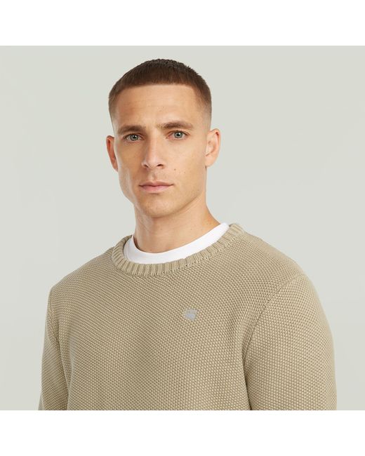 Pull Garment Dyed Structure G-Star pour homme en coloris Natural