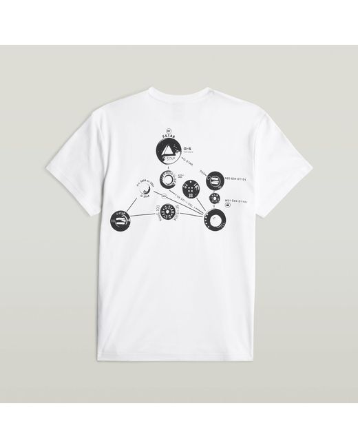 T-Shirt Trims Back Graphic G-Star pour homme en coloris White