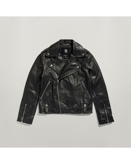 Veste Leather Biker G-Star en coloris Black