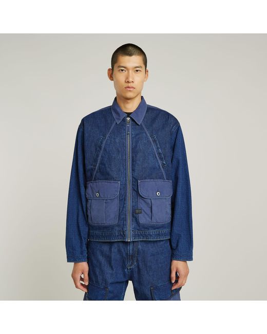 G-Star Mixed Coach Zip Jack in het Blue voor heren