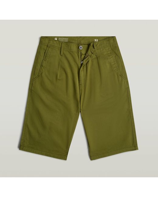G-Star Pleated Chino Shorts in Green für Herren