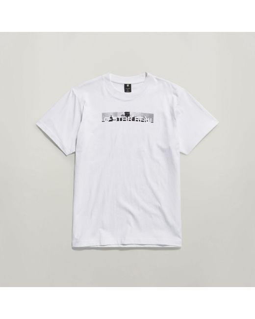 G-Star White Flight Deck Back Graphic Loose T-Shirt for men