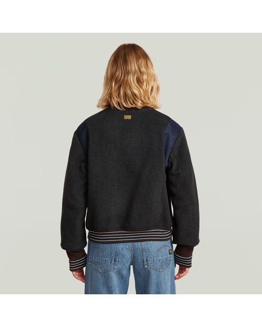 G-Star Black Cropped Varsity Bomber Jacket