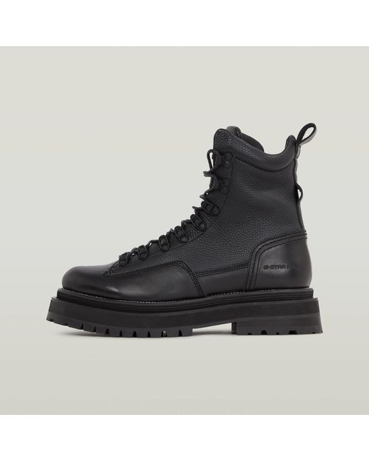 G-Star RAW Black H Benson Leather Exclusive Stiefel