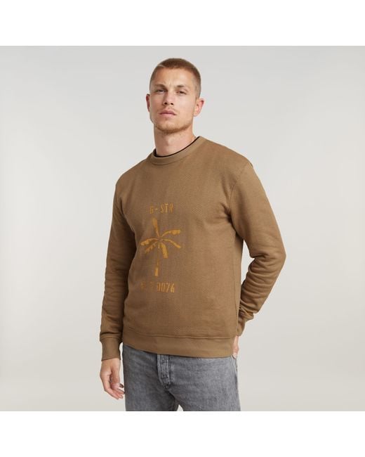 G-Star RAW Musa Stencil Sweatshirt in Brown für Herren