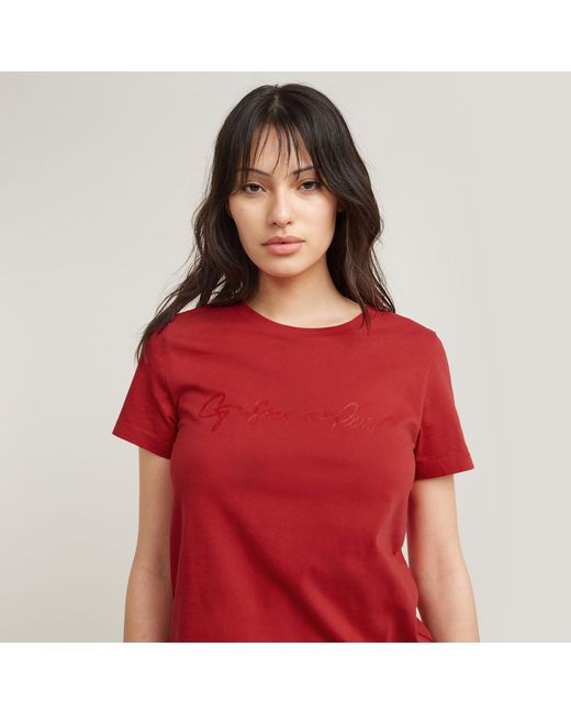 G-Star G-Script Shiny Top in het Red