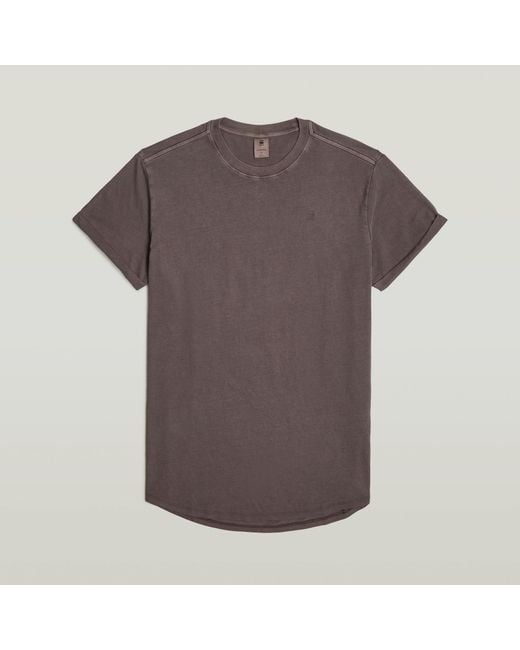 G-Star Brown Text Back Graphic Overdyed Lash T-Shirt for men