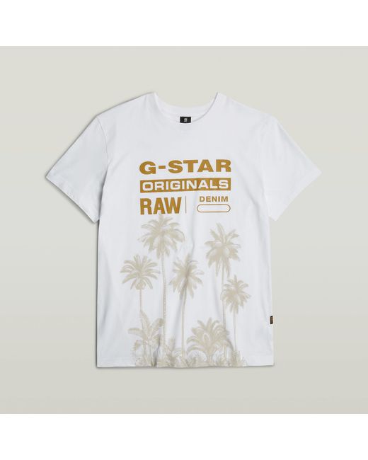T-Shirt Palm Originals G-Star RAW pour homme en coloris White