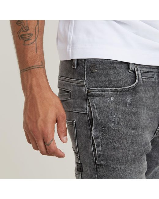 G-Star RAW D-staq 3d Slim Jeans in het Gray voor heren