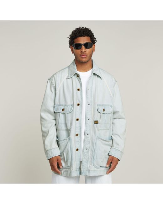 G-Star Blue Oversized Chore Jacket for men