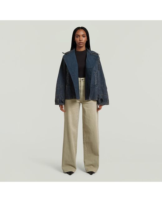 G-Star Oversized Short Trenchcoat in het Blue