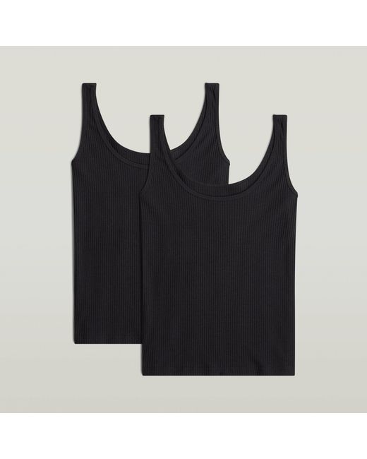 Lot De 2 Débardeurs Rib G-Star en coloris Black