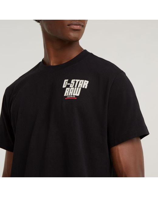 G-Star RAW Engine Back Graphic Loose T-Shirt in Black für Herren
